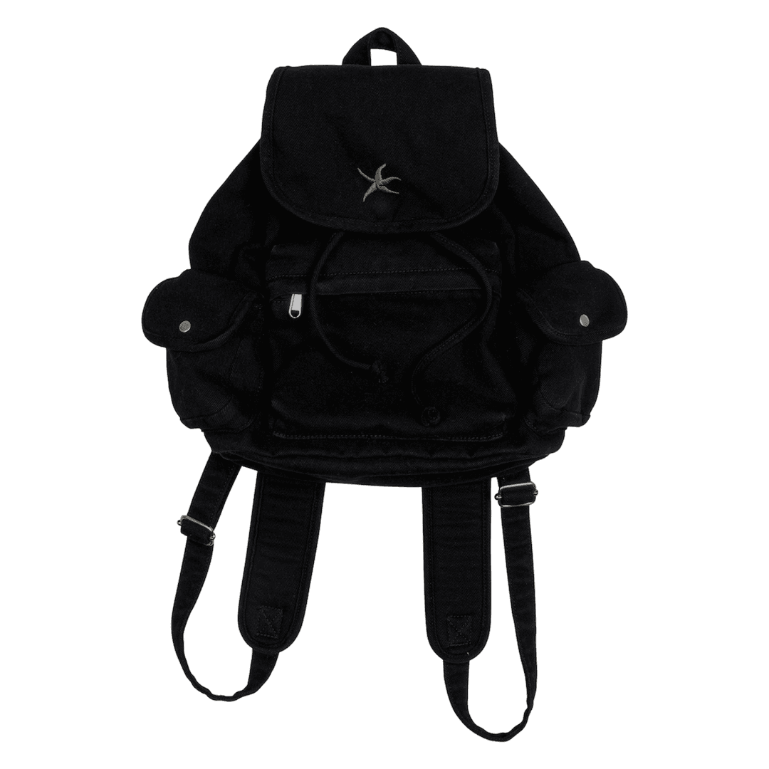 TCM starfish denim backpack (black) (2/7 예약배송)