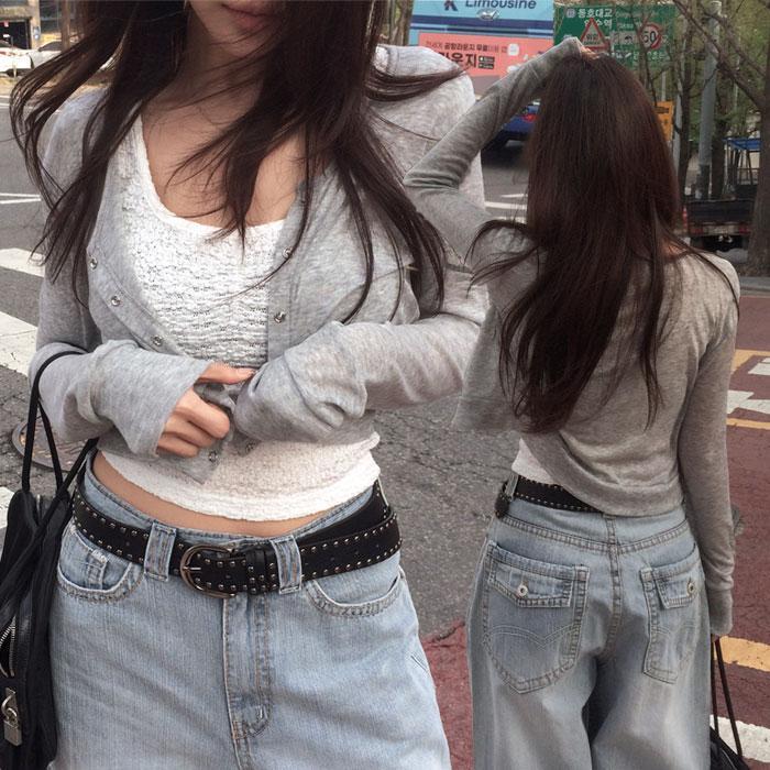 포첼리 유낵 스냅버튼 가디건