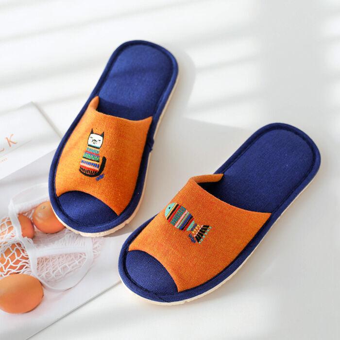 오픈 자수 실내화 캐츠앤피쉬 오렌지&블루(S,L)