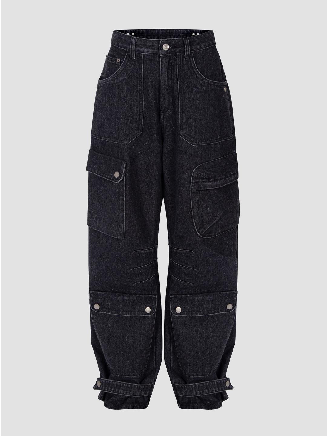 Big pocket denim pants (black)