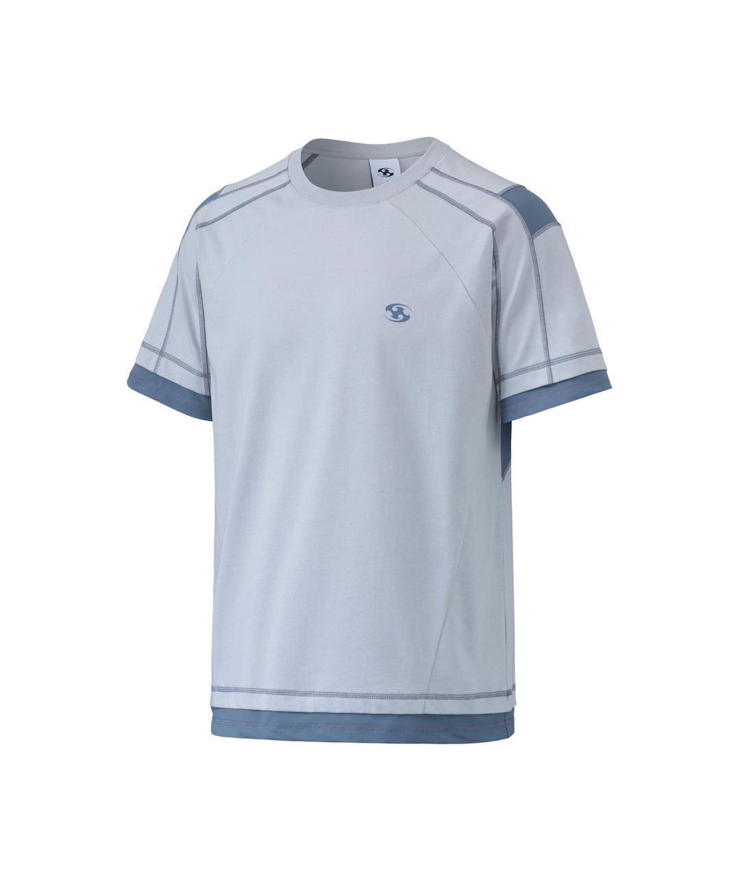 MESH PANELED T-SHIRT [SKY BLUE]