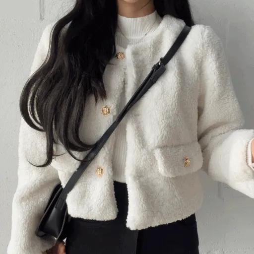 *후기보장!주문대폭주!! [안감누빔!/예쁨보장!] 세련 금장 양털 누빔 트위드 자켓;3color <색감예뻐요/크리스마스/연말룩>