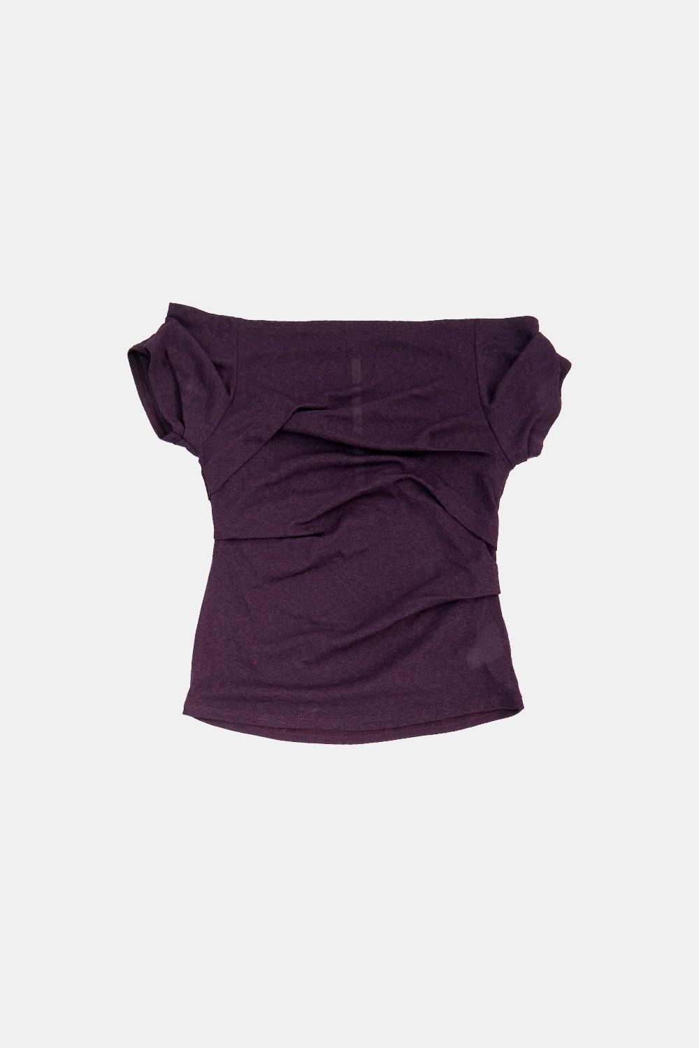 draping off-shoulder top