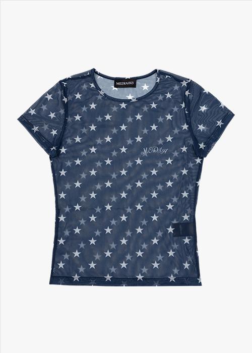 Star Navy Mesh Top
