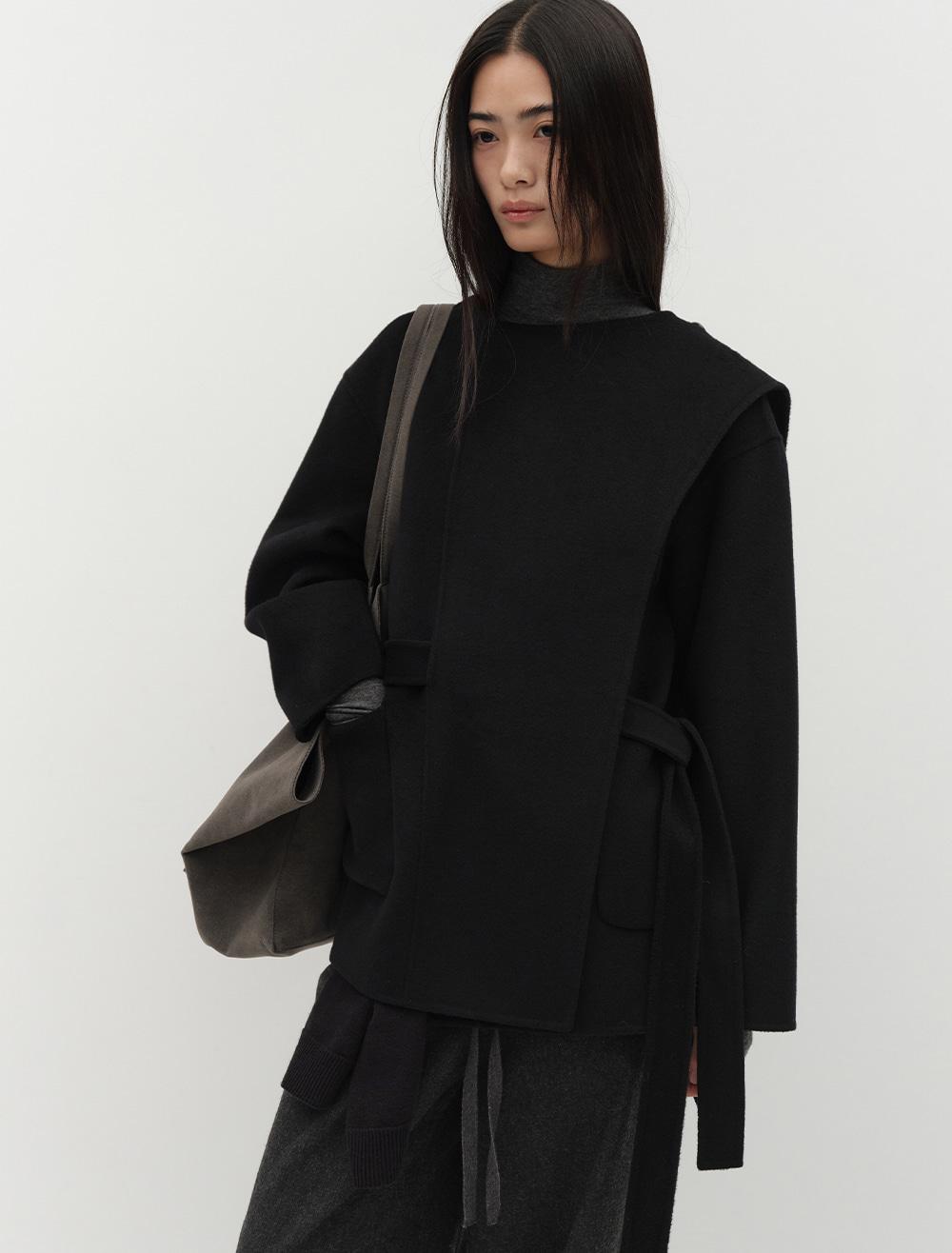 HANDMADE MUFFLER COAT [BLACK]