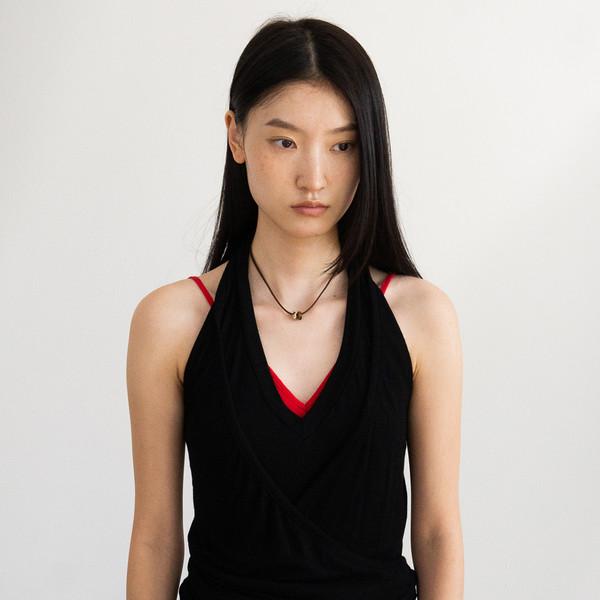 Bustier Wrap Long Sleeveless (Black)