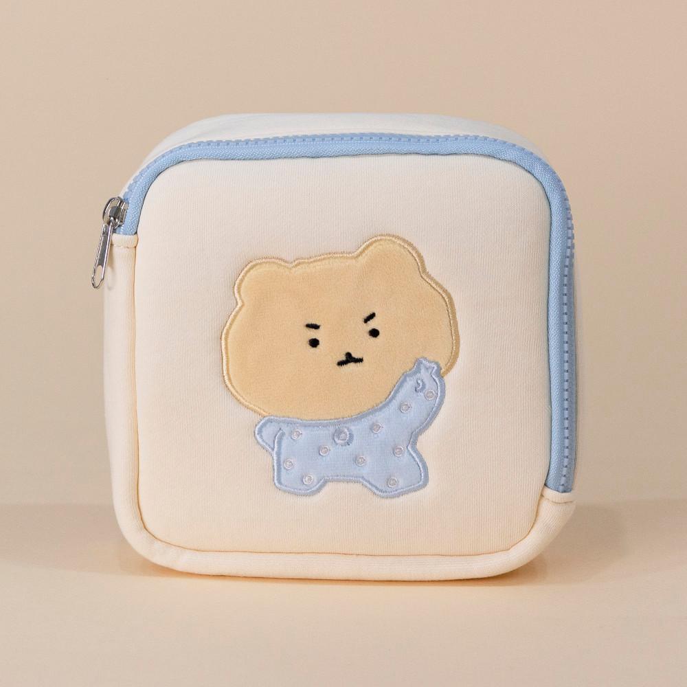 망그러진 곰 휴대용 다용도 사각 수납 파우치 악세사리 화장품 소지품