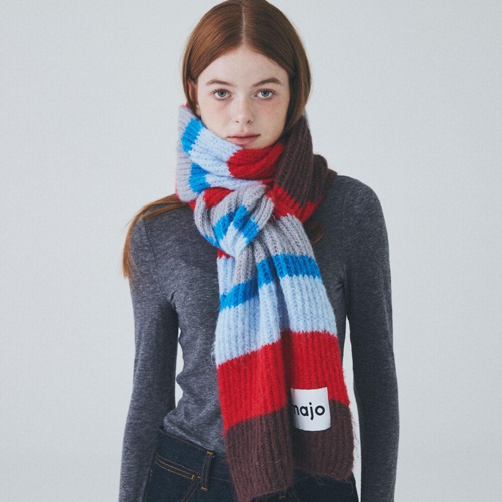 Color Stripe Muffler [Red]