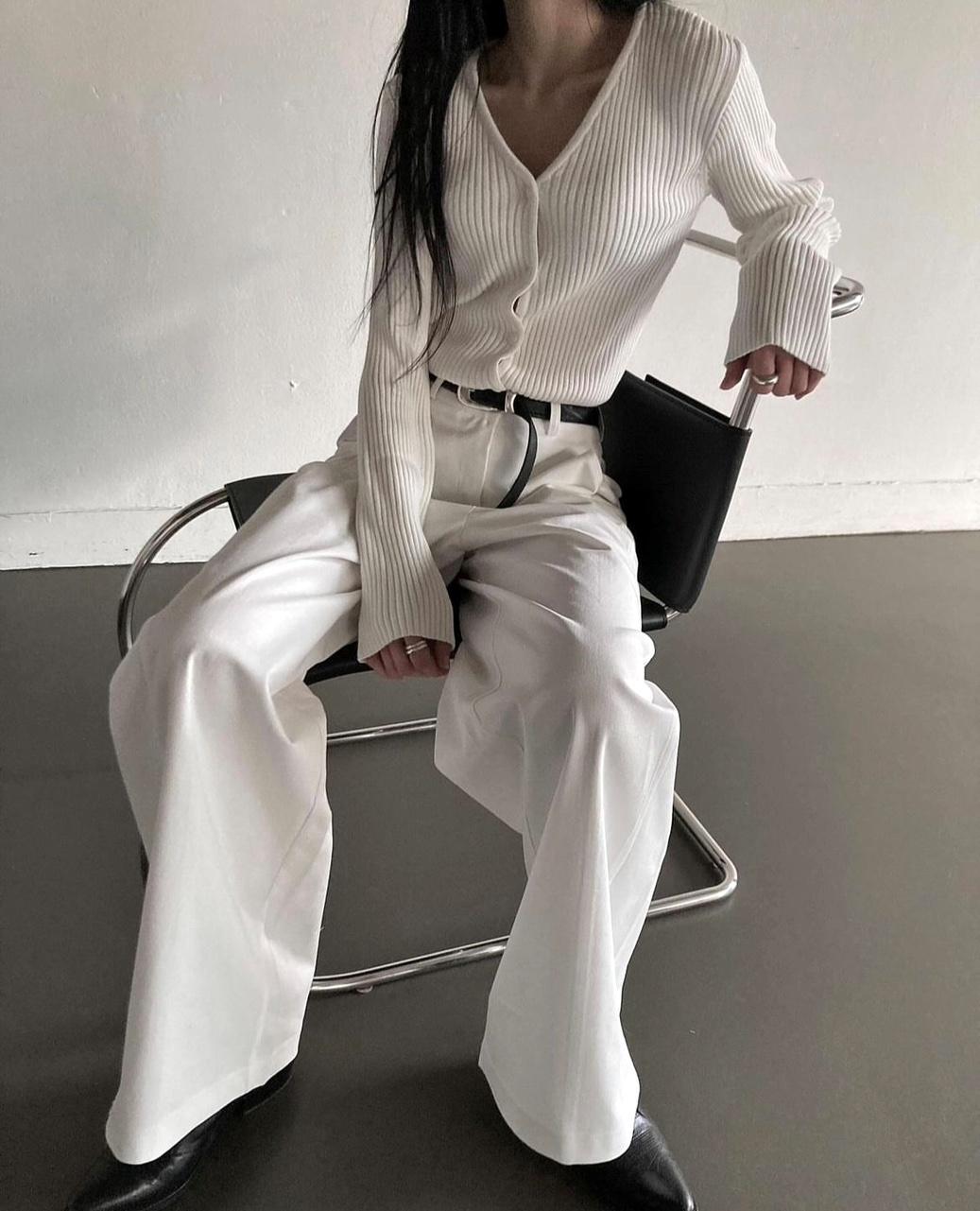 힙이레 빌레 하이웨스트 부츠컷 코튼 팬츠 - 3C