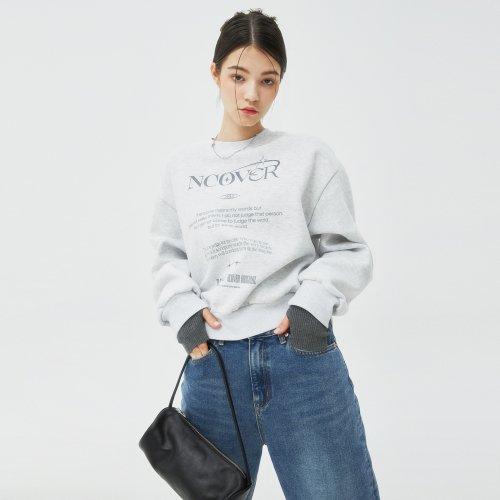 IN TO THE HEAVEN TEXT SWEATSHIRT-WHITE MELANGE