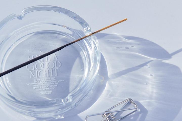 GOOOD NIGHT glass tray .009 + Incense Clip SET