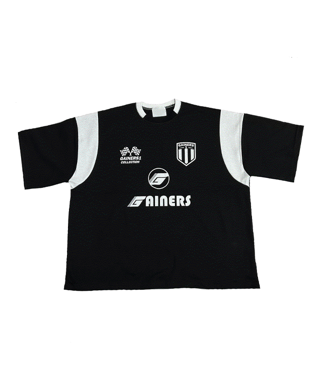 [당일🚀/블록코어] 가이너스 레이싱 오버핏 유니폼 반팔티 / 남녀공용 유니섹스 축구 풋살 스포츠 루즈핏 블랙 블루 그린 화이트