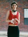 Solid Knit Bustier in Red VK3MV161-63