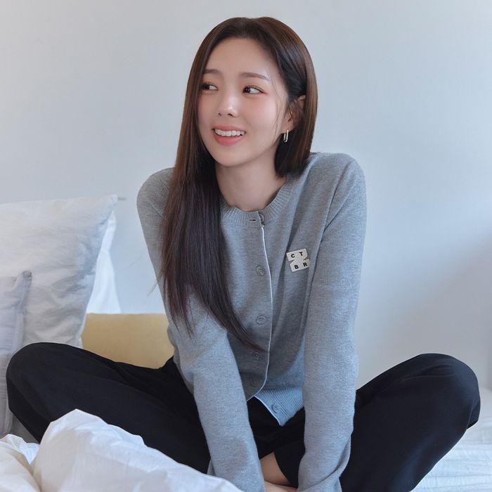 로고 와펜 라운드 가디건_3COLORS