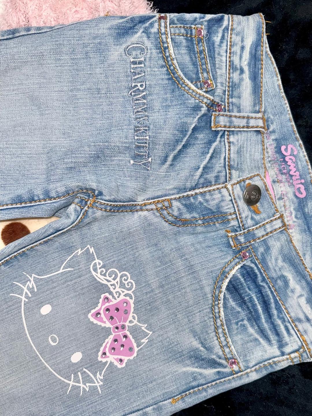 고전 챠미키티 히메갸루 대장 로우라이즈 부츠컷 데님 팬츠 갸루 와투케 | 후루츠패밀리