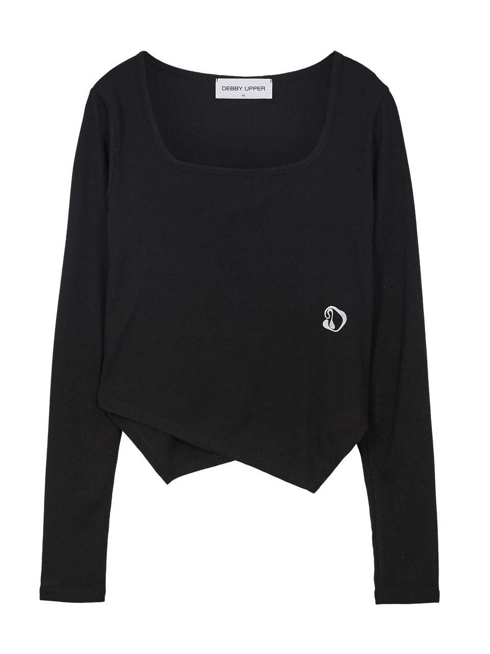 LOGO SQUARE NECK T-SHIRT_BLACK