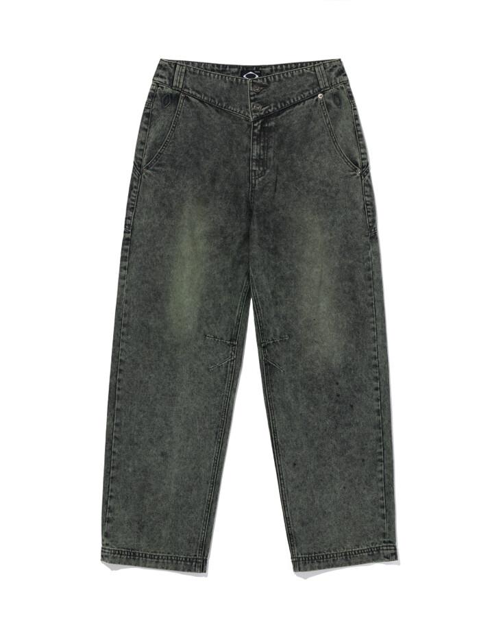 WASHED SLOUCHY JEANS - WASHED  BLACK GREEN