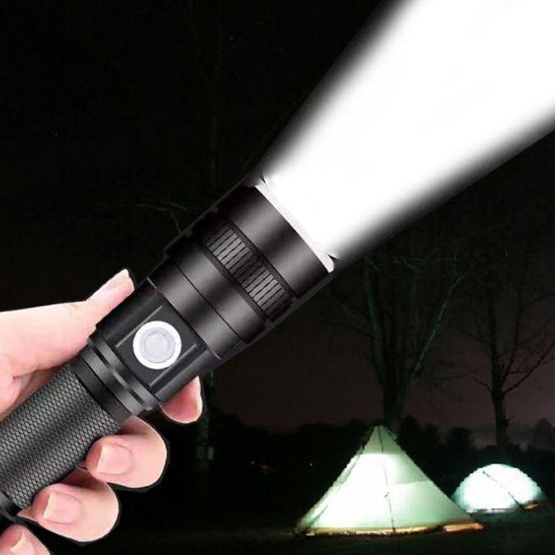 고휘도 충전식 LED 손전등 후레쉬 미니 휴대용 랜턴 줌 슈퍼 써치 라이트 XHP50