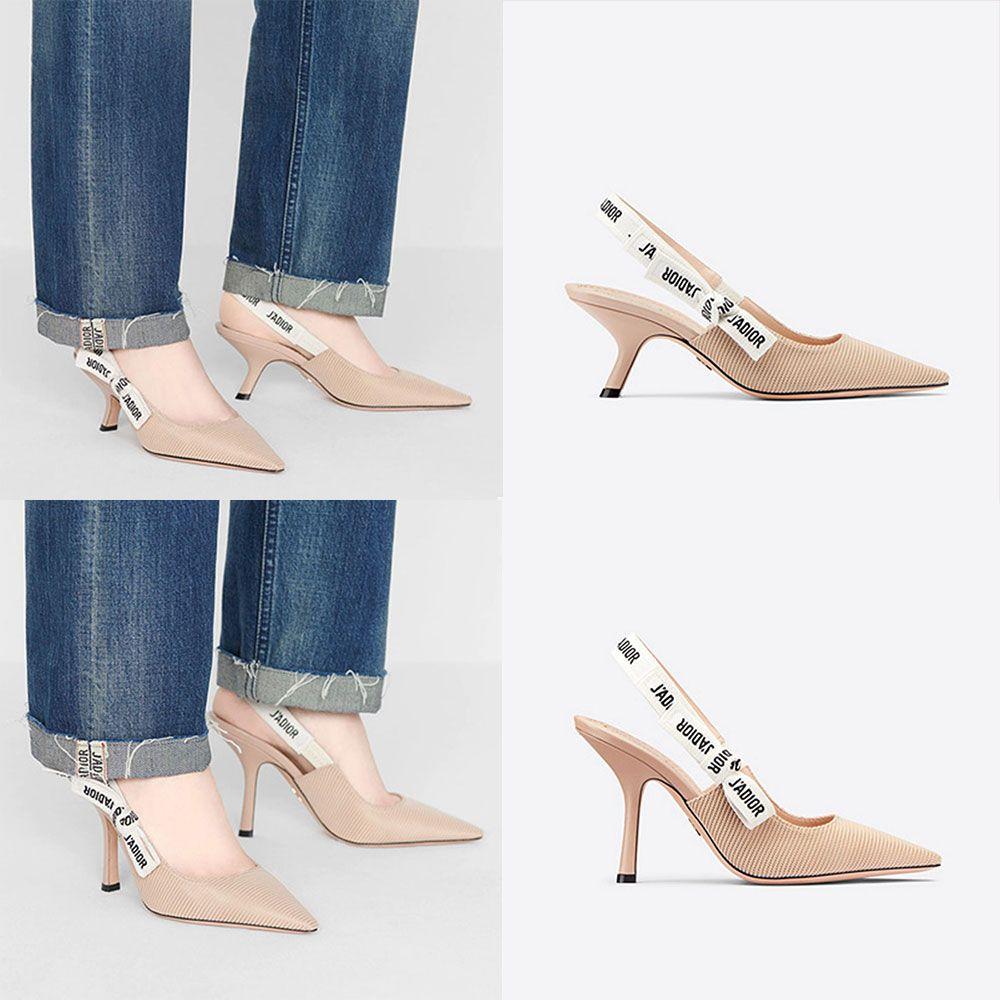 디올 구두 자디올 슬링백 펌프스 스틸레토