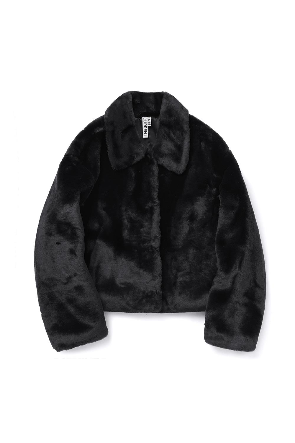FUR CROP JACKET KA [BLACK]
