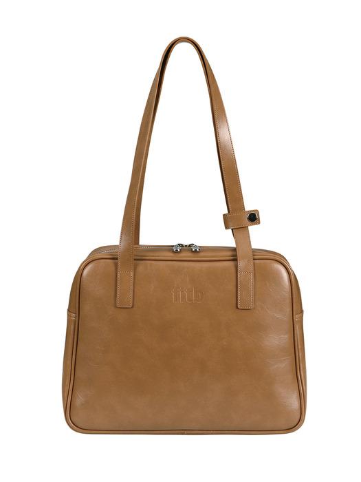 Trapezoid Middle Shoulder Bag (camel)