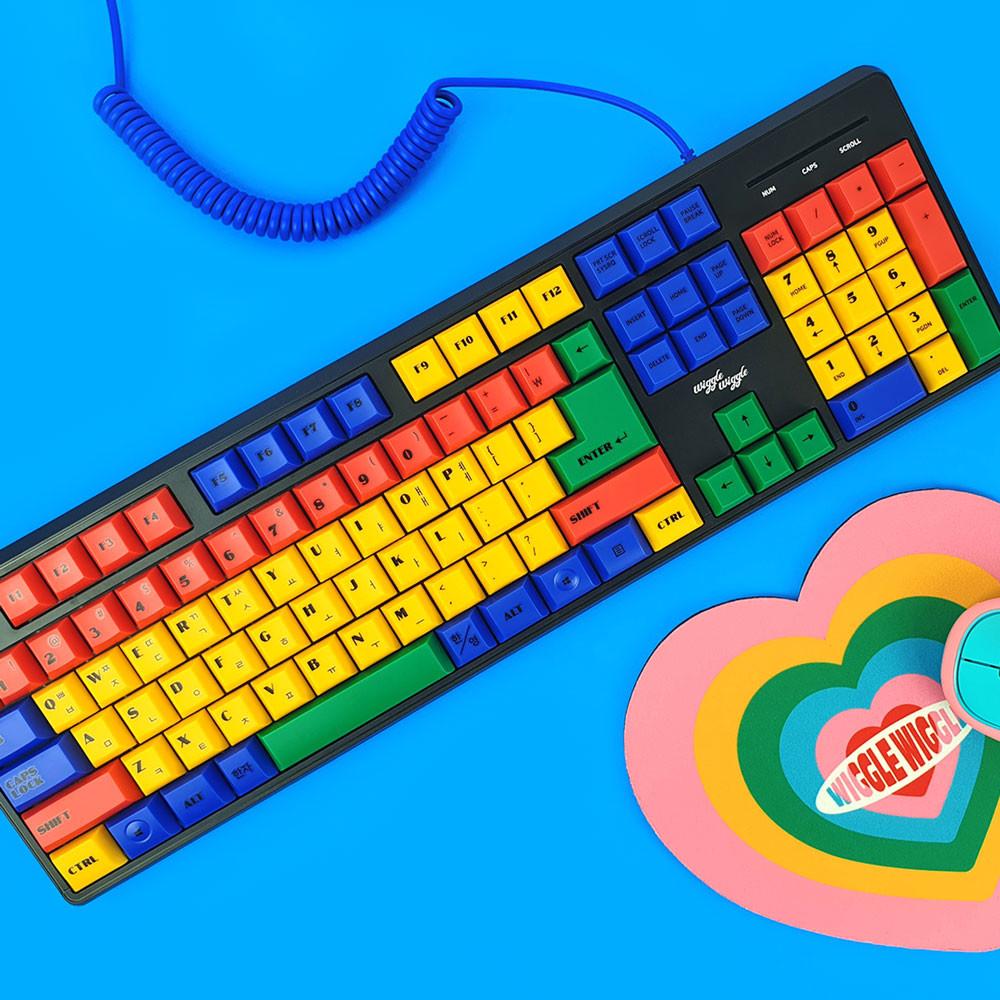 컬러 키캡 유선 키보드 사무실 멤브레인 키보드