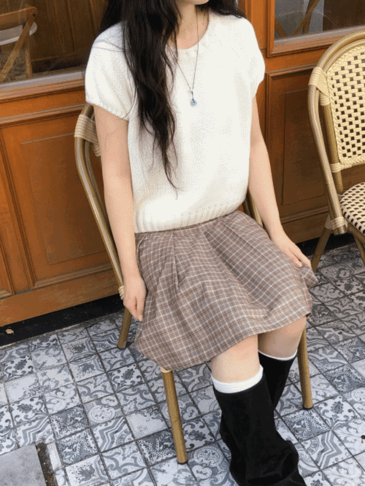 몬드 로우 니트 (아이보리)