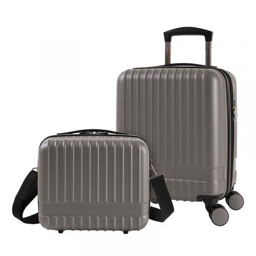 젤리팝 여행가방 2종 세트(15인치+레디백+스티커)_코코넛 그레이