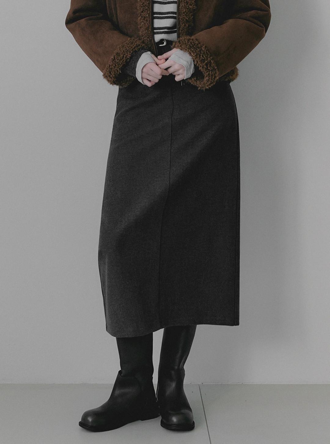 프딜 베이직 롱 스커트(벨트set)