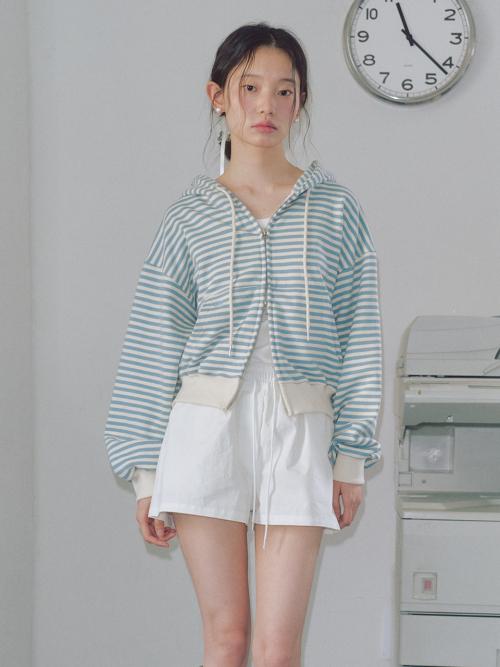 WIDS STRIPE 2WAY HOOD ZIP-UP SKY BLUE