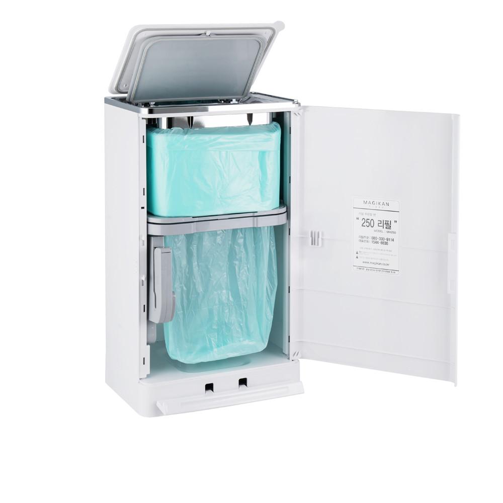 매직캔 오토실링 hippo II 듀얼 오픈시스템 크롬 화이트 21L MH250WCRA