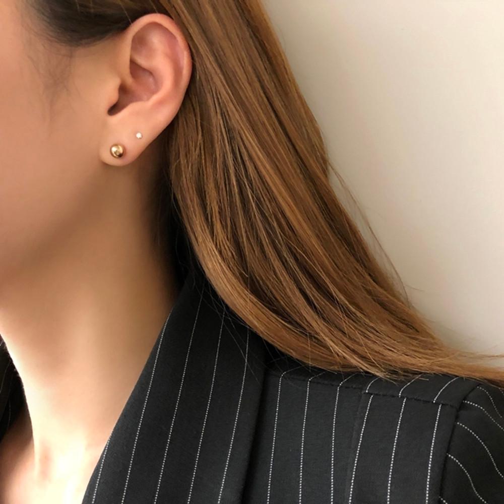 [써지컬스틸] 베이직 볼 귀걸이(3Size, 4Color)