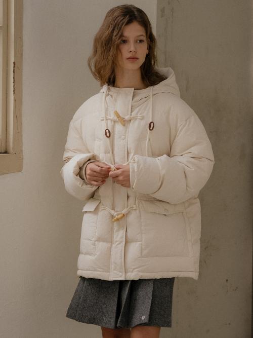 Hooded duffle duck-down jumper_Beige