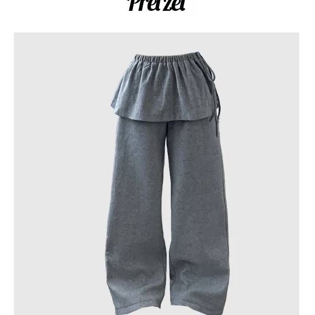 [탈부착] 테트리 우븐 프론 와이드 팬츠
