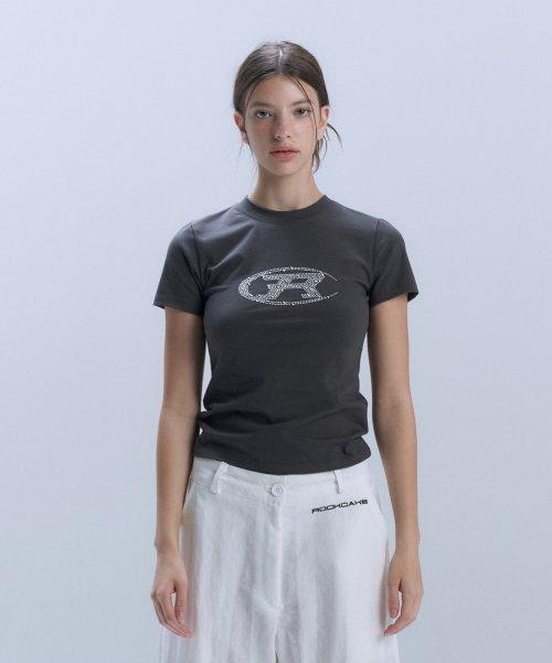 Half Moon Hotfix Slim T-shirt - Charcoal