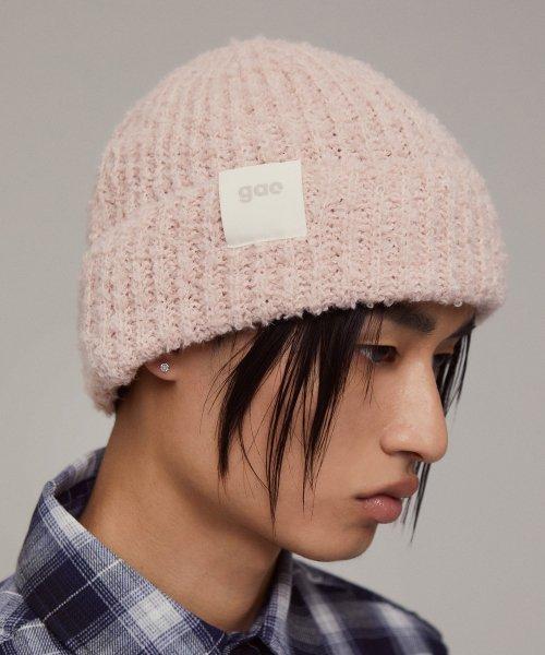 부클 비니 핑크