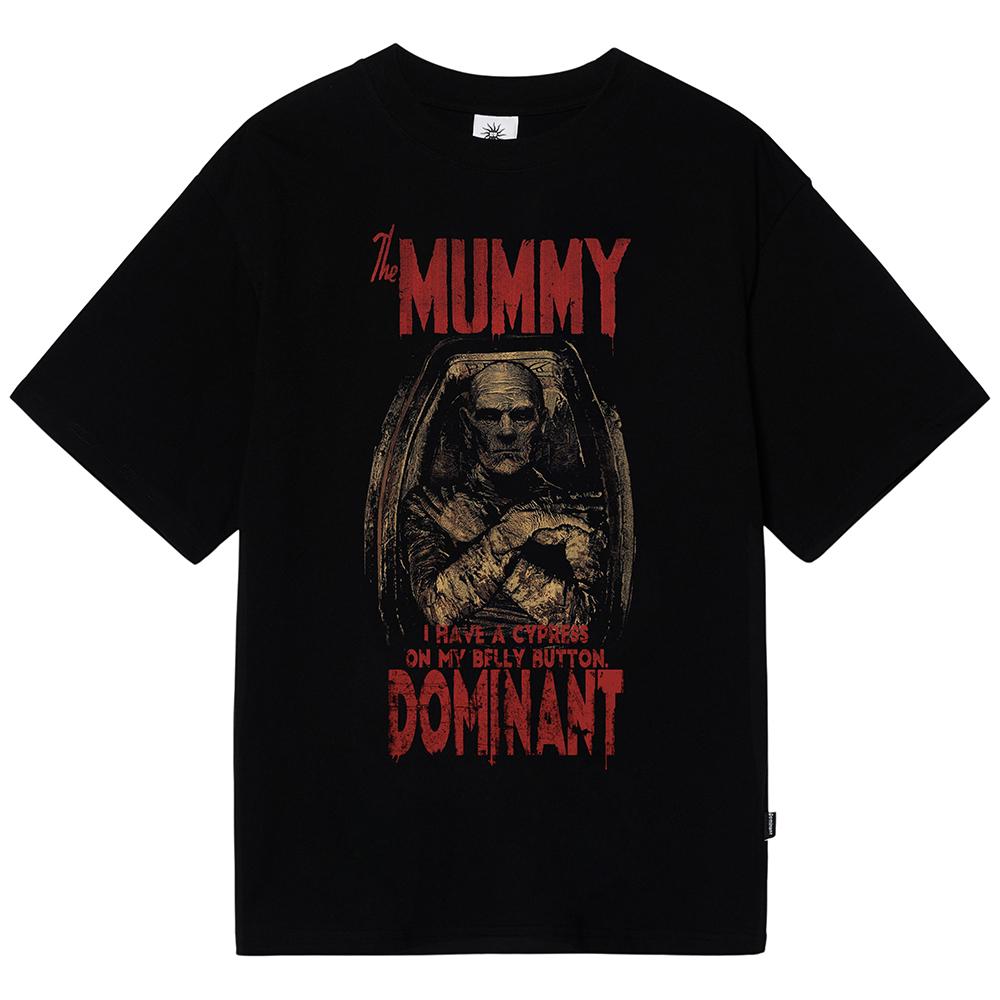 머미 프린팅 자수 오버핏 반팔티