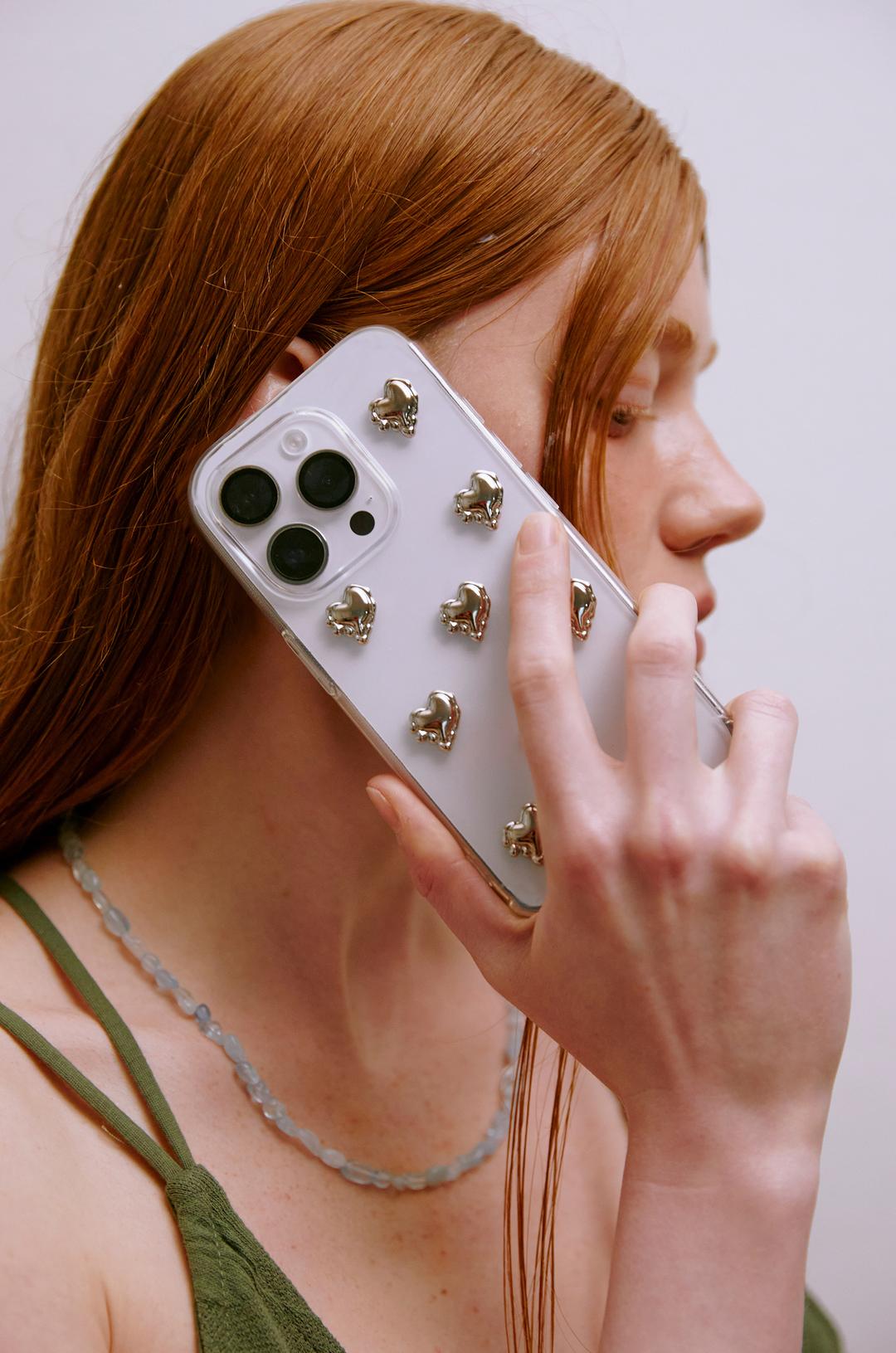 Metal Melting Heart Phone Case