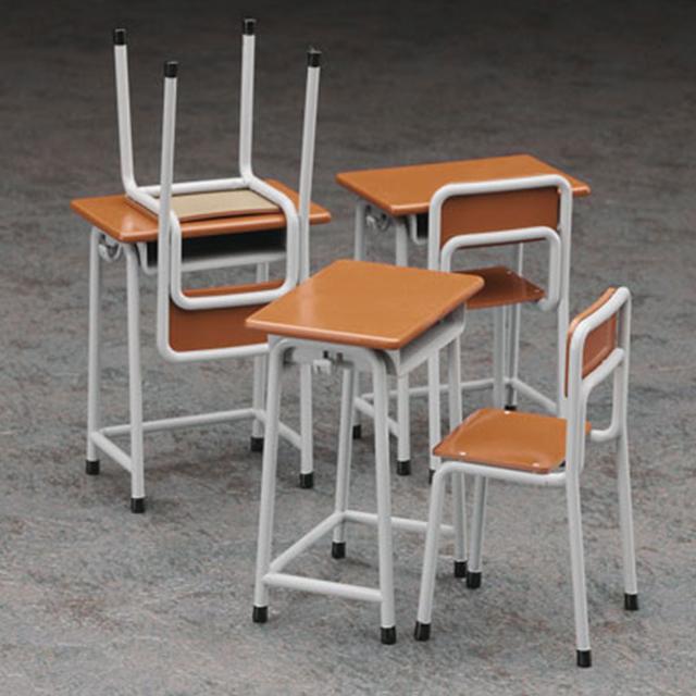 하세가와 1/12 가동 피규어 학교 책상과 의자 (오비츠 호환)