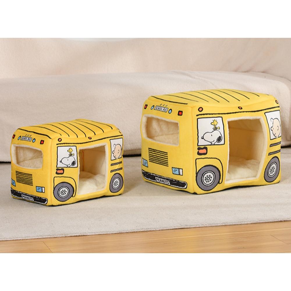 스누피 스쿨버스 하우스 반려동물 강아지 방석집 고양이 숨숨집 말티즈 포메라니안 소형견