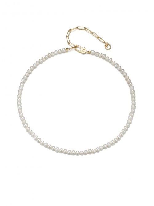 클래스프 펄 목걸이 (옐로우)