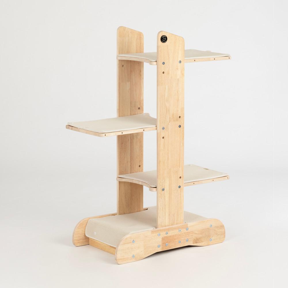 그린웨일 B3 미니 3단 아이보리 고급 원목 알루미늄 중형 캣폴 고양이 캣타워