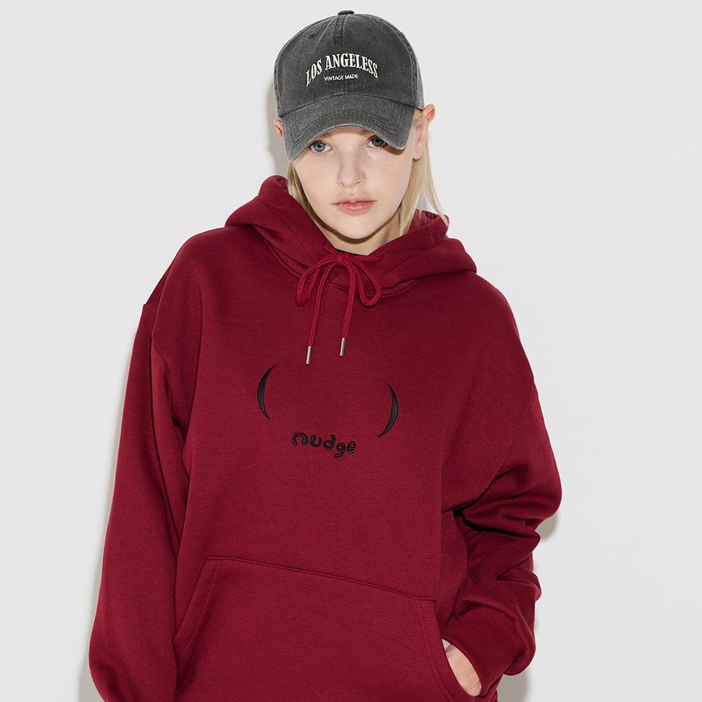 브래킷 후드티 (버건디)