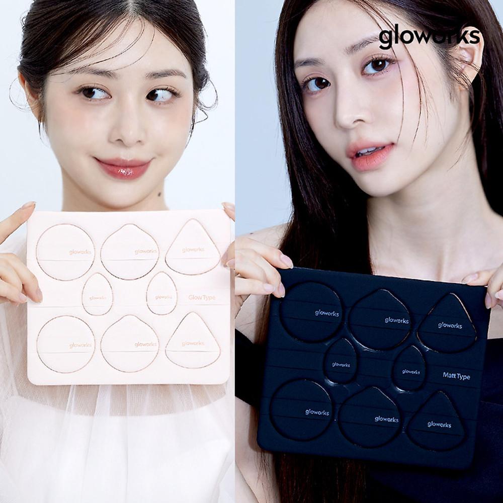 글로웍스 뜯어 쓰는 팔레트 퍼프 2종 (촉촉/매트) 1매 8p구성