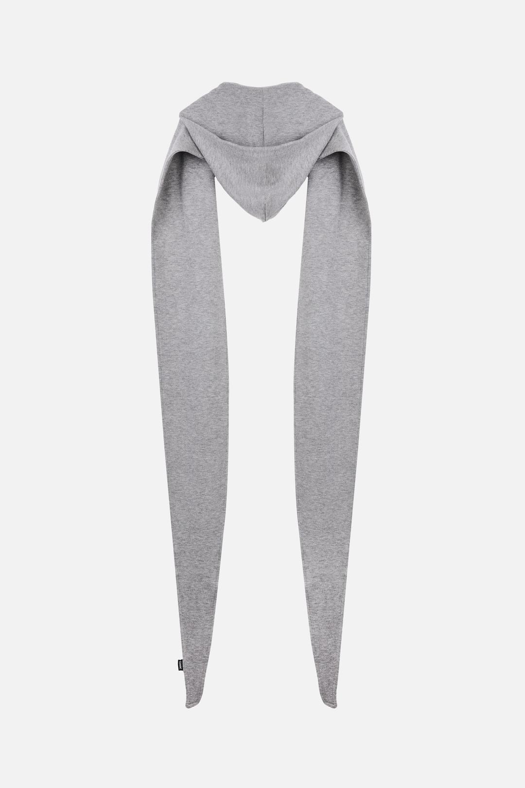 TIED HOOD MUFFLER / GRAY