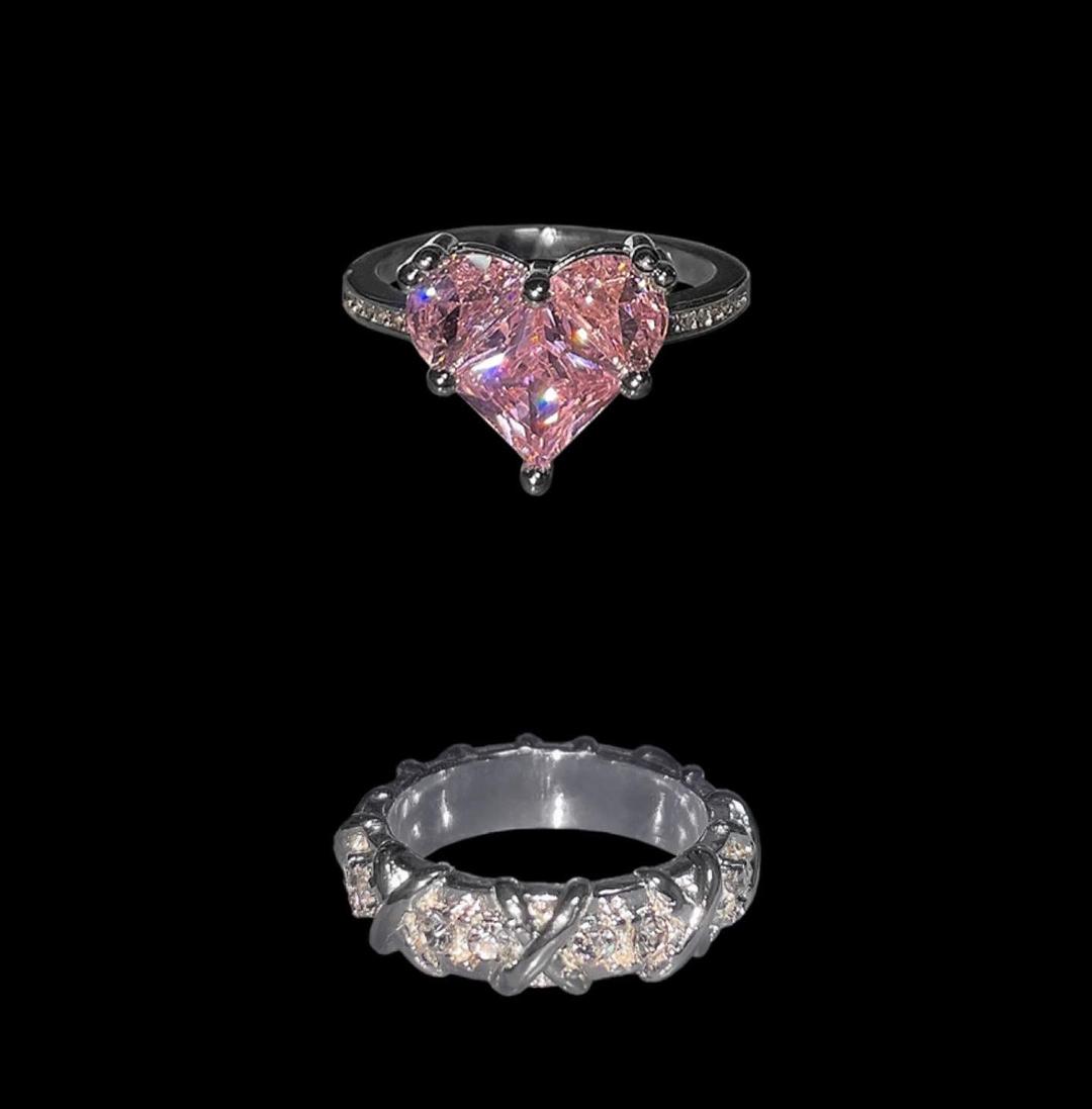 Y2k CUBIC RING (silver925) 2p 세트할인가격