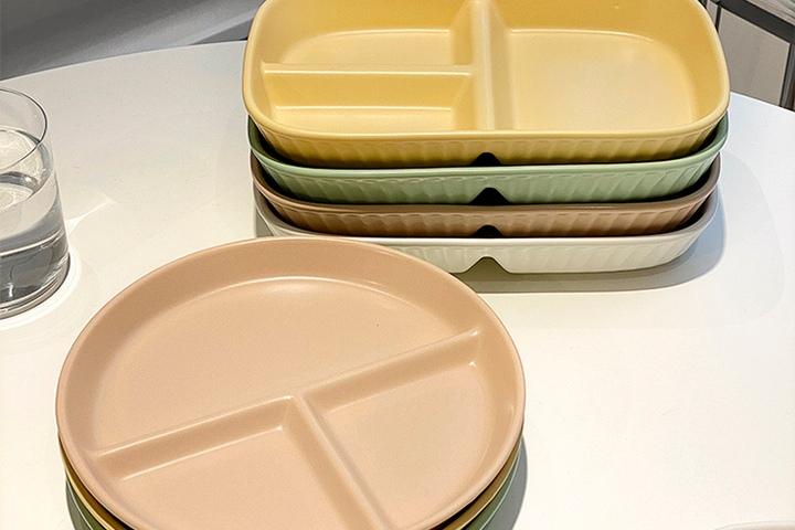 [해외] 도자기 가정용 식판 다이어트 식판 세트 4colors