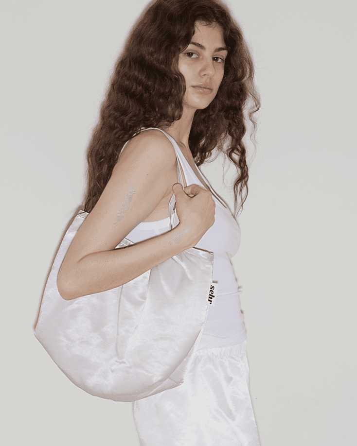 Satin Padded Shopper Bag (Pink)