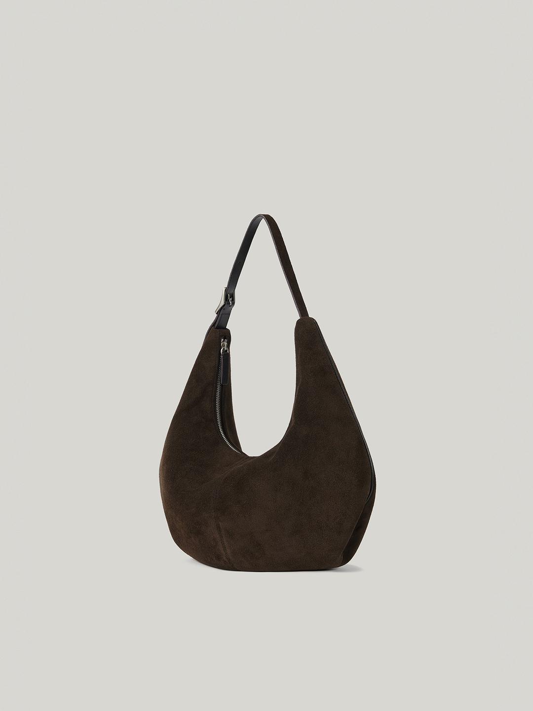 MOSSY HOBO BAG (SUEDE BROWN)