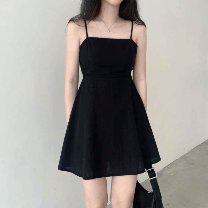 *당일*[레이어드,단독활용]린넨 뷔스티에 나시 미니 a라인 원피스-2color